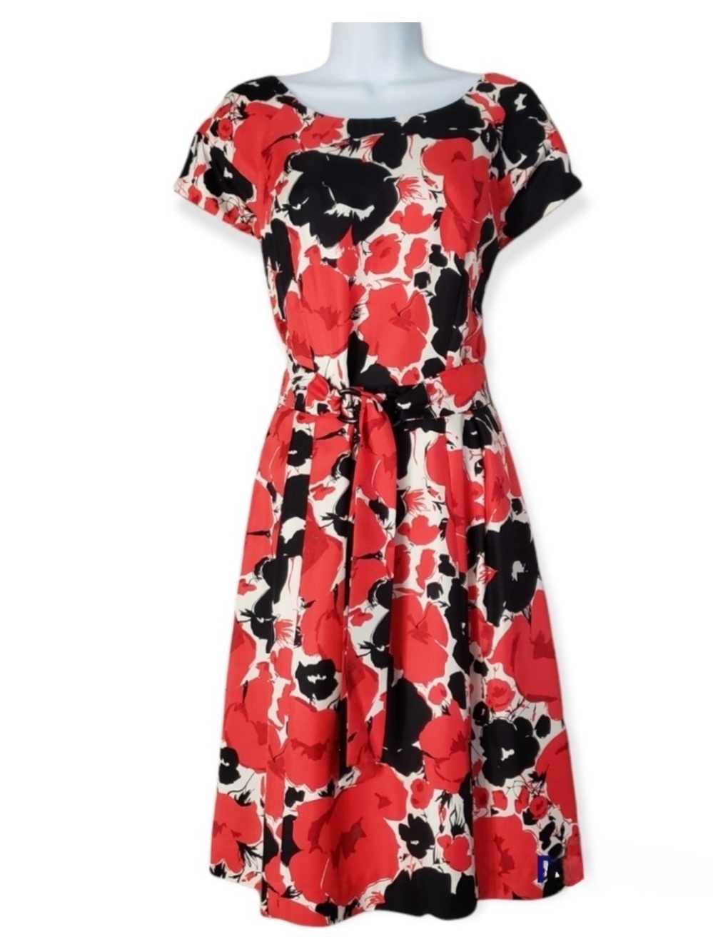 Talbots Pure Silk Poppy Print Dress